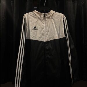 Adidas Black and White Windbreaker Jacket